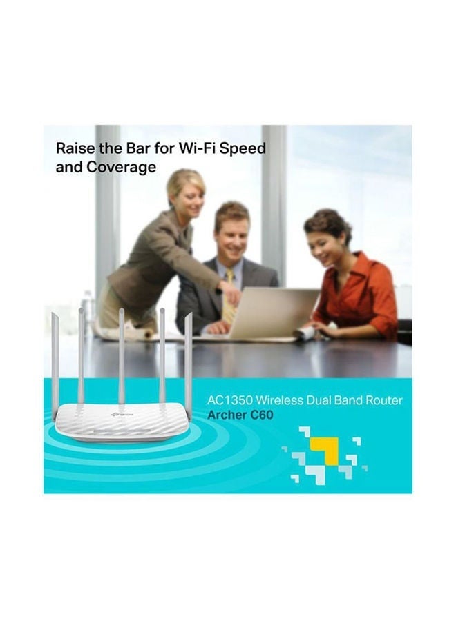 C60 AC1350 Dual-Band Wireless WiFi Router, High-Speed 1350Mbps, 3 External Antennas for Long-Range Coverage, Easy Setup  Parental Controls, Secure Home  Office Internet – White - Image 4