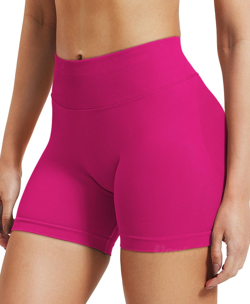VOYJOY Women Workout Impact Shorts 2.5"/ 3.6"/ 4.5"/ 6" Scrunch Butt Lifting Gym Seamless Booty Biker Shorts Rose Pink - Image 4