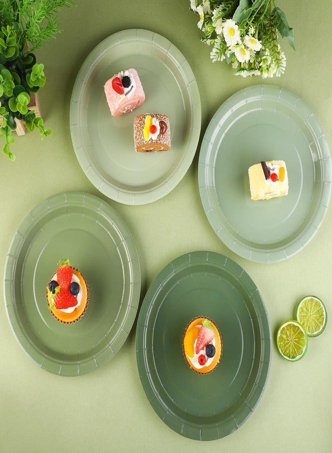 Kochorie 60 Pieces Sage Green Disposable Paper Plates 9 Inch Heavy Duty Dinner Plates, Solid Color, Table Decorations Party Supplies for Birthdays, Weddings, Daily Use - Image 4