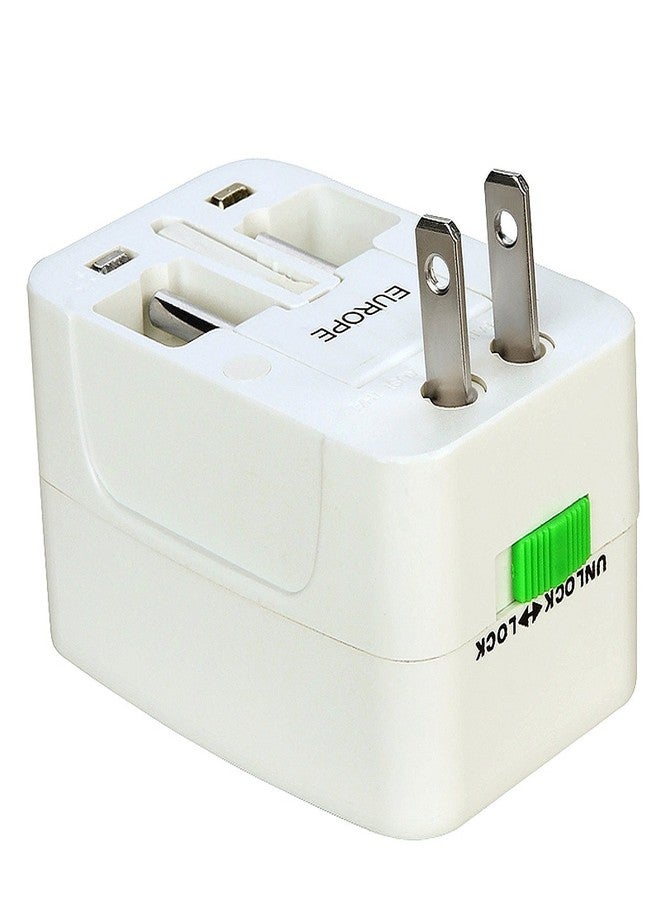 Technotech (2 Pack) International All in One Universal World Wide Travel Plug Adapter White - Image 2