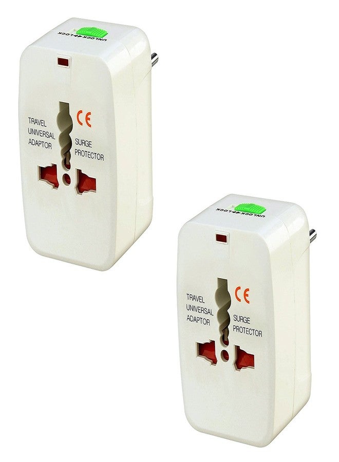 Technotech (2 Pack) International All in One Universal World Wide Travel Plug Adapter White - Image 1