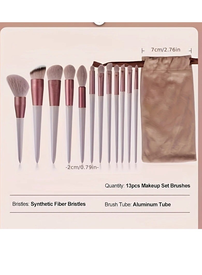Arabest 13 Brushes Set Velvet Beauty Highlight Foundation Concealer Multifunctional Makeup Tool Makeup - Image 3