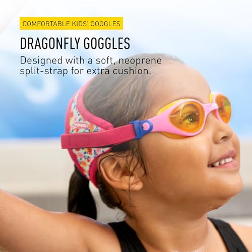FINIS DragonFly Kids Swim Goggles Ages 38 UV Protection Floating Neoprene Strap Soft Silicone Fit Flower Power - Image 3