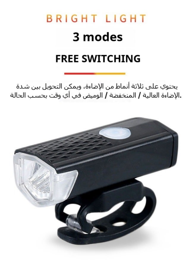 Healife Bike Lights, Bike Indicator Lights Front Headlight and Back Rear Taillight with USB Rechargeable, IPX6 Waterproof 3 Modes, MTB Off Road Lights Suitable for All Kinds of Bicycles (USB Cable Included) - Image 3