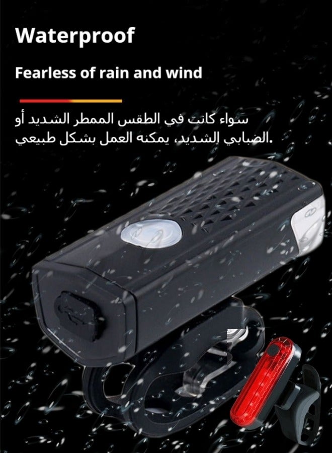 Healife Bike Lights, Bike Indicator Lights Front Headlight and Back Rear Taillight with USB Rechargeable, IPX6 Waterproof 3 Modes, MTB Off Road Lights Suitable for All Kinds of Bicycles (USB Cable Included) - Image 5