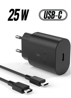 Ultra Fast Charger for Samsung 25W USB C Galaxy S22 S21 S20 FE 5G Ultra Plus + S10 S9 S8 A53 A52S A13 A72 M52 M53 Z Flip4 Charger Cable 1.5M Type-C Plug A EP-TA800 Wall Power Adapter