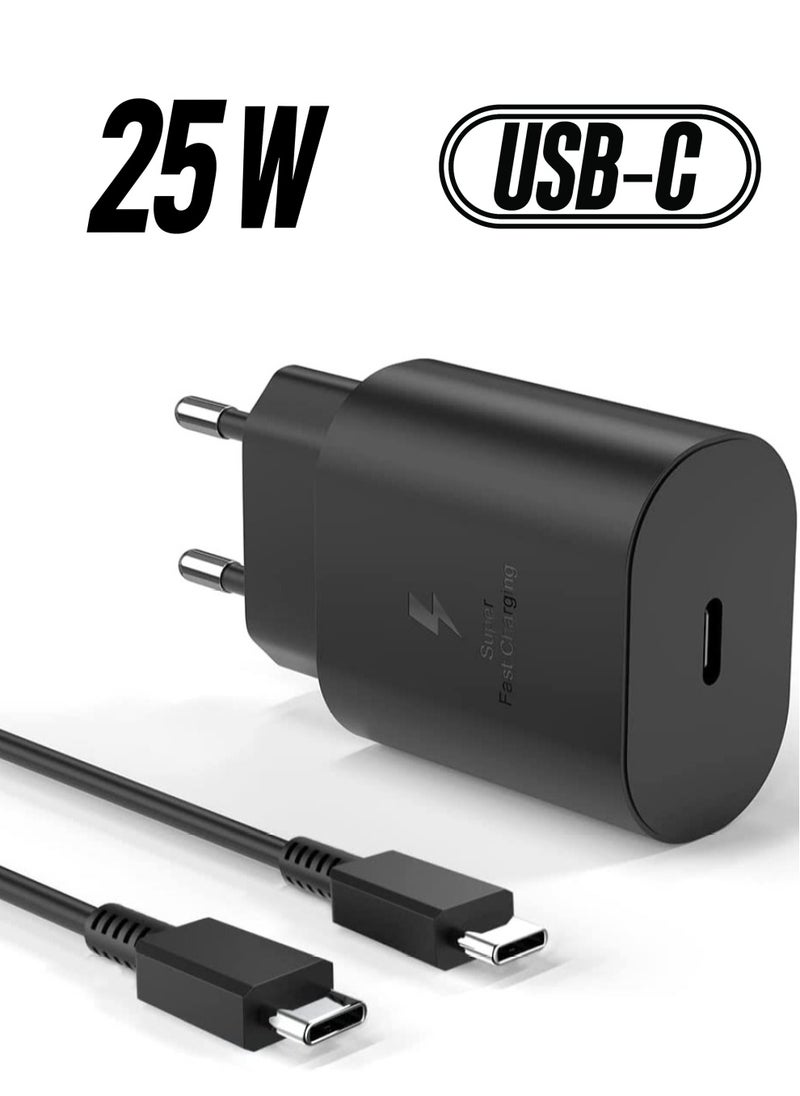 ELTRAZONE - Ultra Fast Charger for Samsung 25W USB C Galaxy S22 S21 S20 FE 5G Ultra Plus + S10 S9 S8 A53 A52S A13 A72 M52 M53 Z Flip4 Charger Cable 1.5M Type-C Plug A EP-TA800 Wall Power Adapter - Image 1