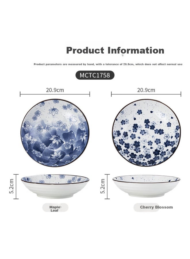 MAX COOK Maxcook Ceramic Dinner Plates 8-inch 2-pack Style Deep Dish Plates Western-style Dumpling Plates Mctc1758 - Image 5