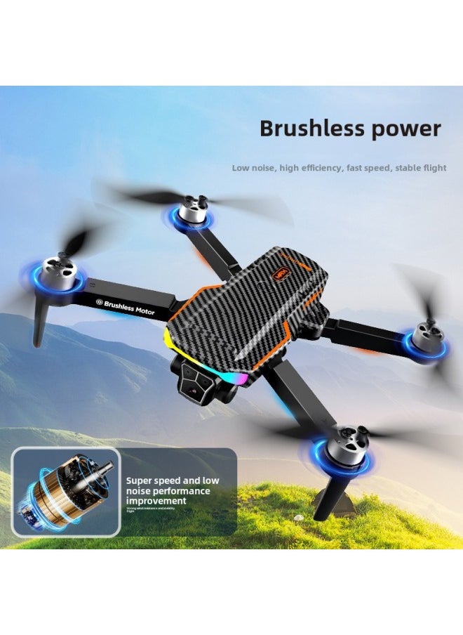 Generic - UAV F168 Brushless Optical Flow Obstacle Avoidance HD Aerial Quadcopter Long Endurance Remote Control Aircraft-Color:Carbon Fiber 8k (720p) Configuration-Specifications:1 Battery * Standard Long Battery Life (complete Set 569 Grams) - Image 1