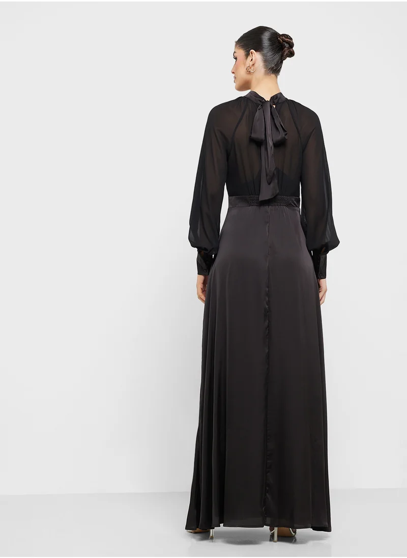 TFNC Long Sleeve Highneck Maxi Dress