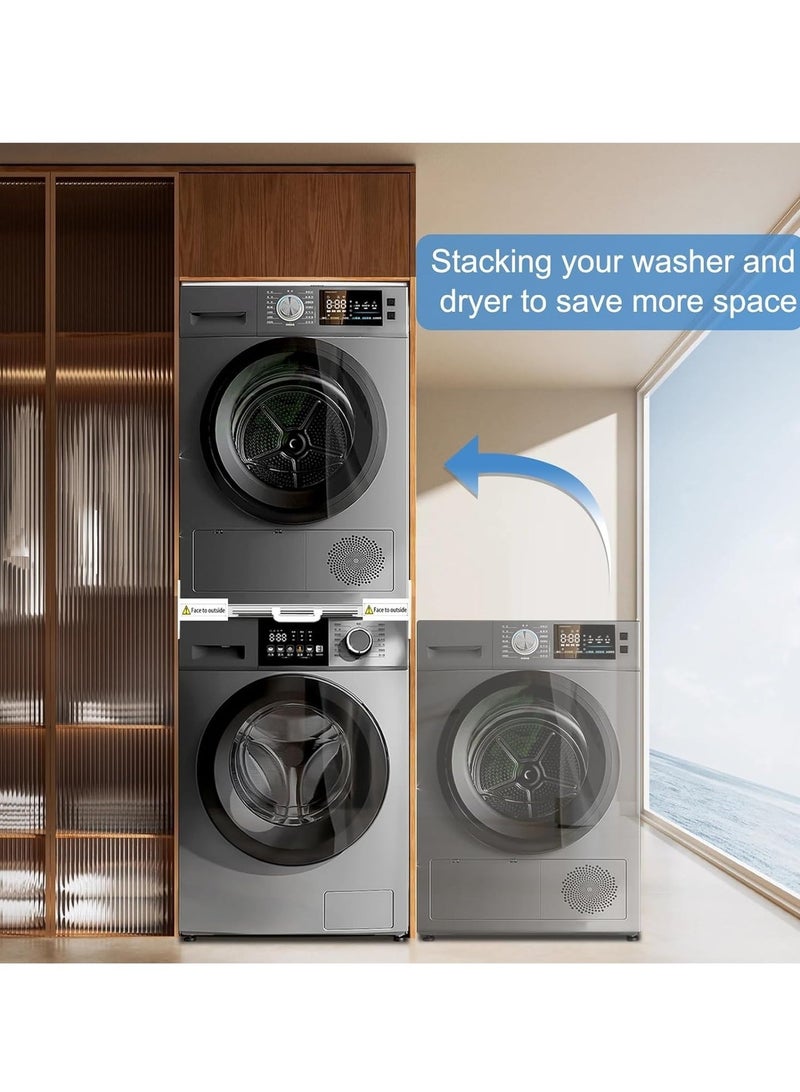 WALALLA Universal  Washer Dryer Stacking Kit, Pull Out Drying Rack, Two Side Adjustable Stackable Kit for Washer and Dryer with Pull-Out Sliding Shelf and Ratchet Adjestable 46-72 cm - Image 2