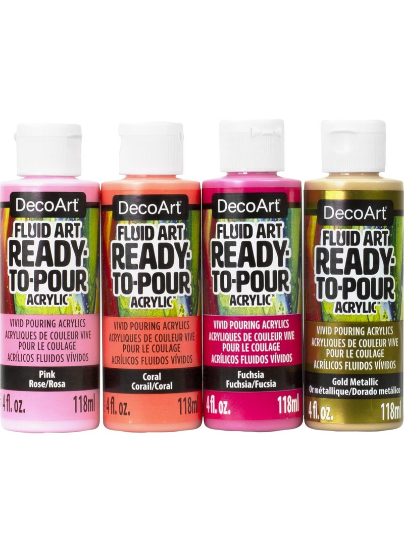 ديكو آرت ألوان أكريليك سائلة جاهزة للصب بلون ذهبي زاهٍ، سعة 118 مل لكل زجاجة - Image 2