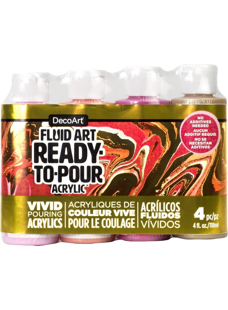 ديكو آرت ألوان أكريليك سائلة جاهزة للصب بلون ذهبي زاهٍ، سعة 118 مل لكل زجاجة - Image 1