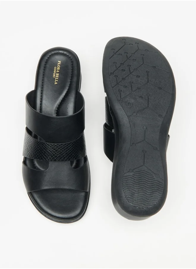 Flora Bella By Shoexpress Women's Solid Slip-On Sandals with Flatform Heels