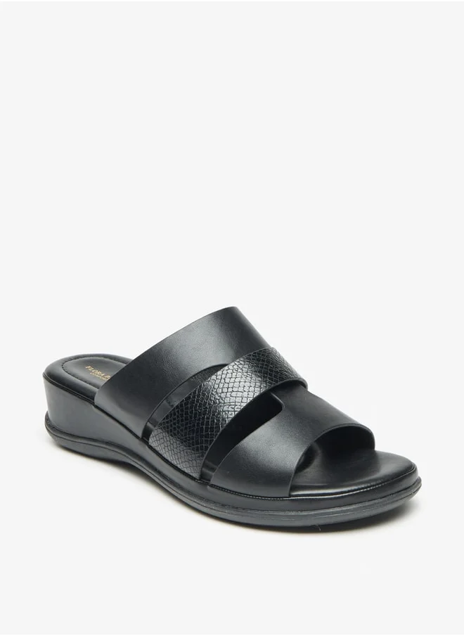 Flora Bella By Shoexpress Women's Solid Slip-On Sandals with Flatform Heels