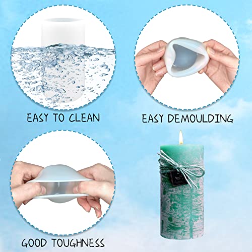 ZAKVOOR Cylinder Silicone Candle Molds for Candle Making, Pillar Resin Casting Moulds for Resin Soap Flower Insect Specimen Wax Making Polymer Clay DIY Craft - Image 3