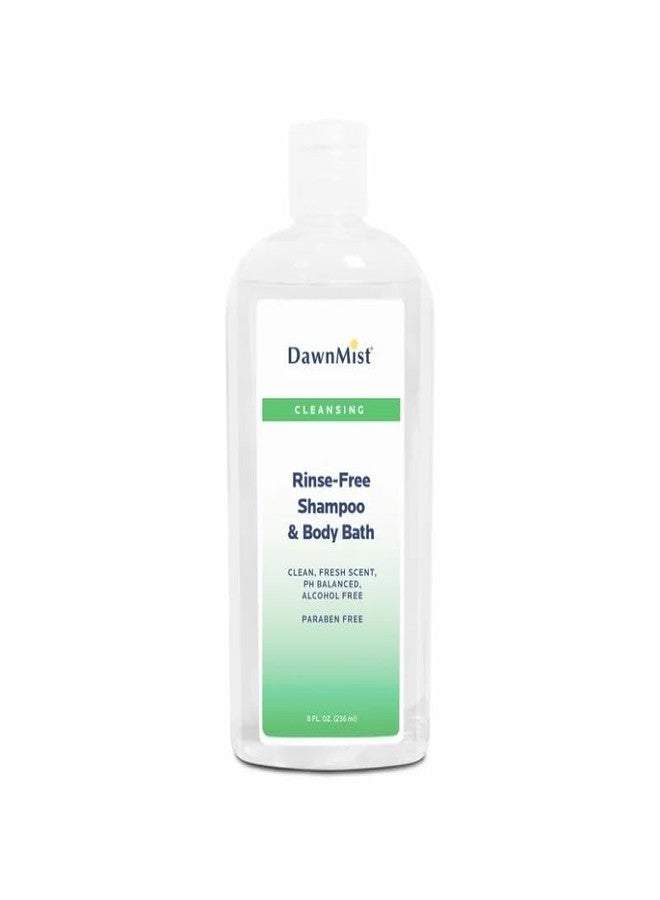 DAWNMIST Dukal Rinse-Free Shampoo & Body Bath with Convenient Dispensing Cap - 8 oz. Bottle, Set of 2 - Non-Irritating Formula for All Skin Types, Ideal for On-the-Go Use and Post-Surgery Care - Image 2