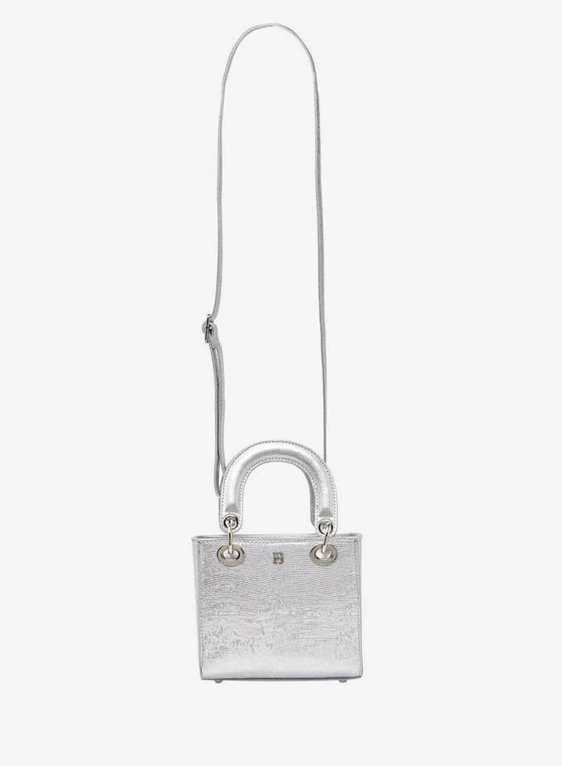Flora Bella By Shoexpress SILVER Textured Crossbody Bag With Detachable Strap for Women | Best Price UAE