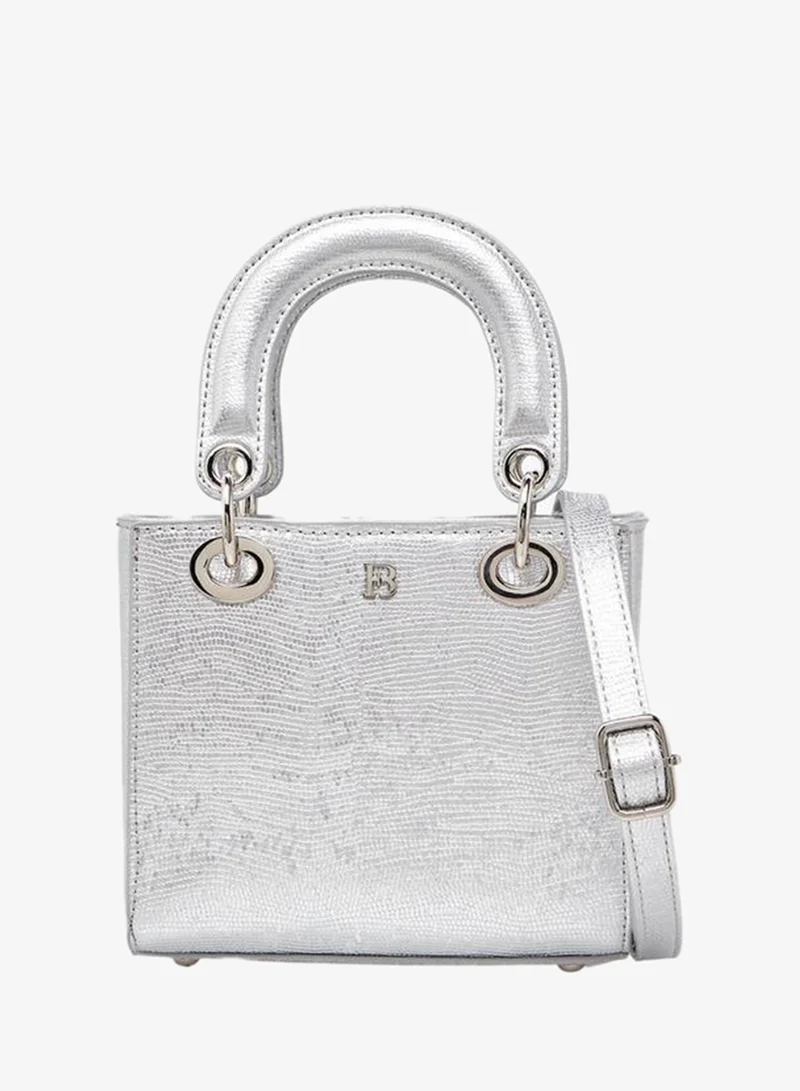 Flora Bella By Shoexpress SILVER Textured Crossbody Bag With Detachable Strap for Women | Best Price UAE