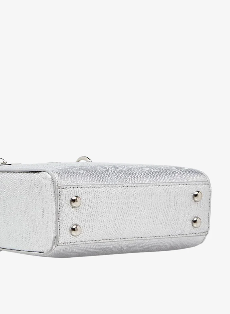 Flora Bella By Shoexpress SILVER Textured Crossbody Bag With Detachable Strap for Women | Best Price UAE