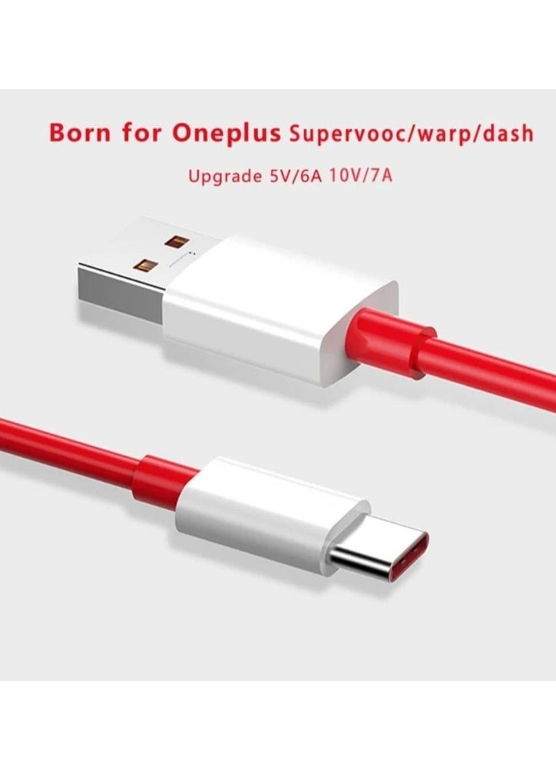 ELTRAZONE "Premium Red USB Type-C Cable – Fast Charging for OnePlus 7T, 8, 9, 10R, and More" - Image 3