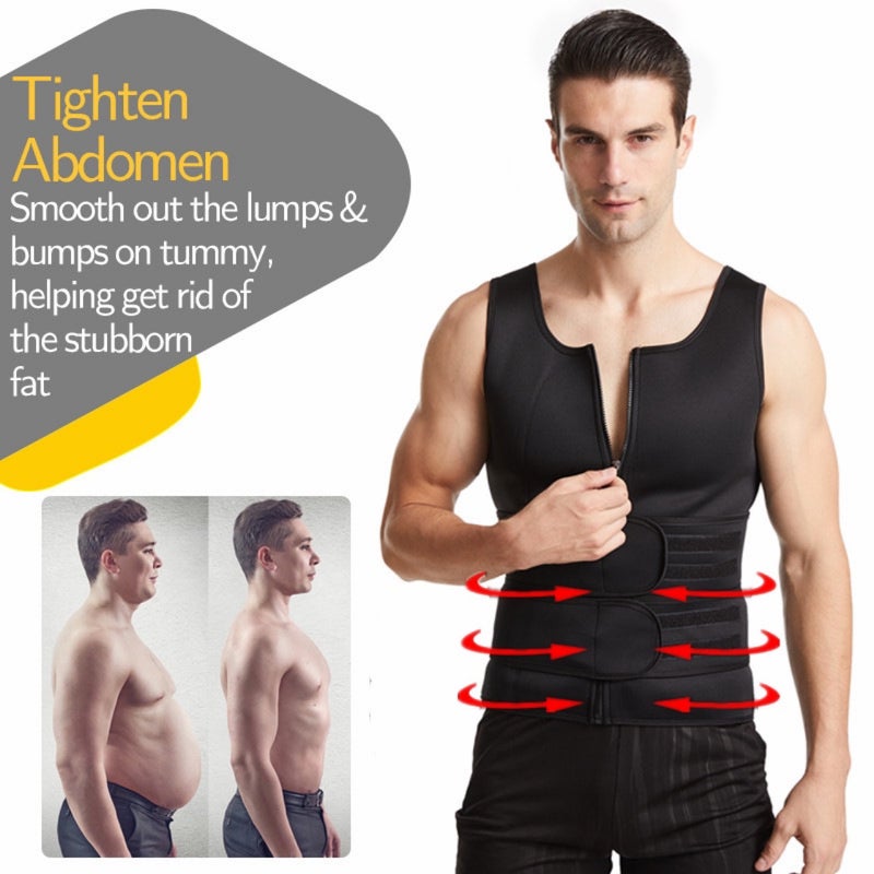 الرجال مزدوجة الحزام سترة Shaper تعزيز العرق المطاط كورسيت الخصر الرياضة ضيقة الخصر الحزام - Image 4