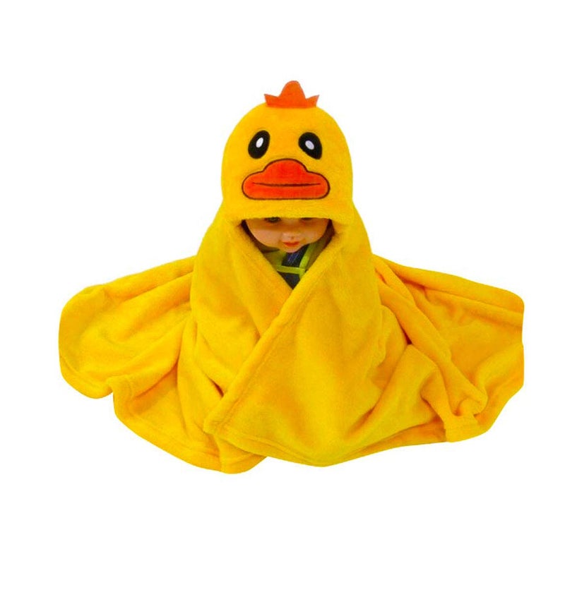 KIDBITKART Ultrasoft Premium Baby Hooded 3-in-1 Towel | Blanket | Wrapper (Yellow Duck) - Image 5