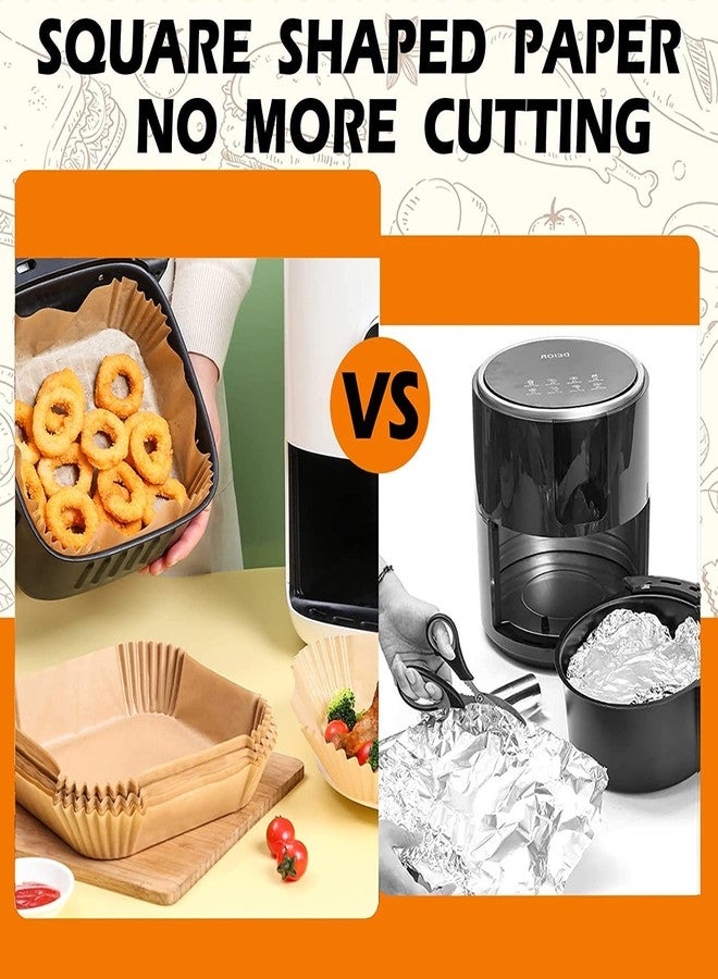 ZOWVAAM Air Fryer Disposable Paper Liner Square, 10 Inch Large Air Fryer Paper Liner 100PCS, Non-stick Parchment Paper Pads Oil Resistant, Waterproof, Food Grade Baking Paper for Roasting Microwave - Image 5