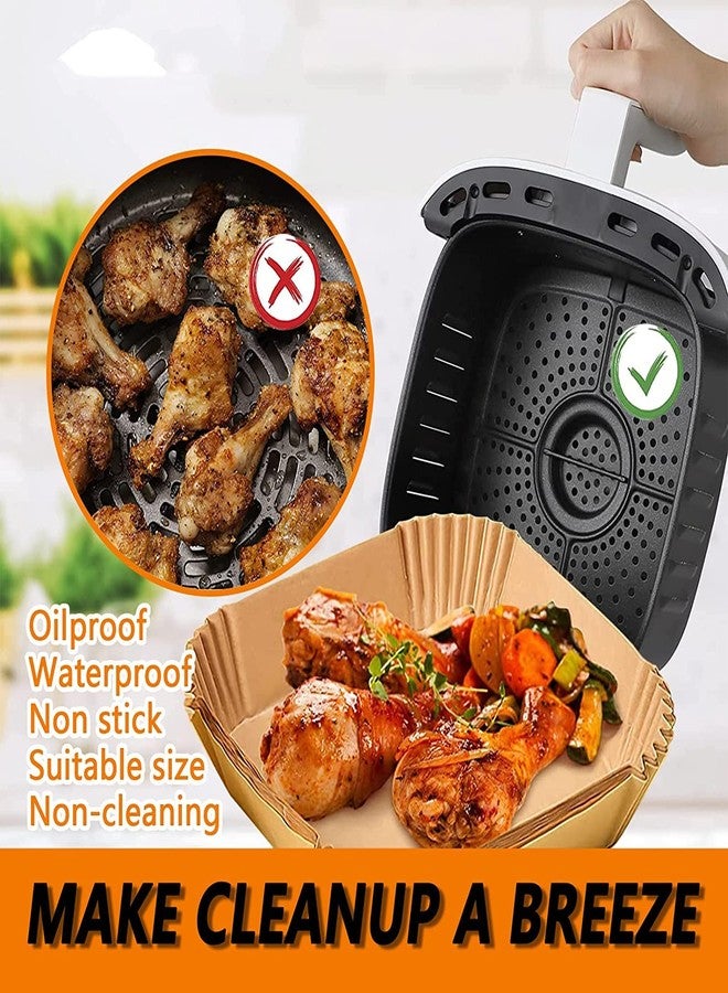 ZOWVAAM Air Fryer Disposable Paper Liner Square, 10 Inch Large Air Fryer Paper Liner 100PCS, Non-stick Parchment Paper Pads Oil Resistant, Waterproof, Food Grade Baking Paper for Roasting Microwave - Image 3