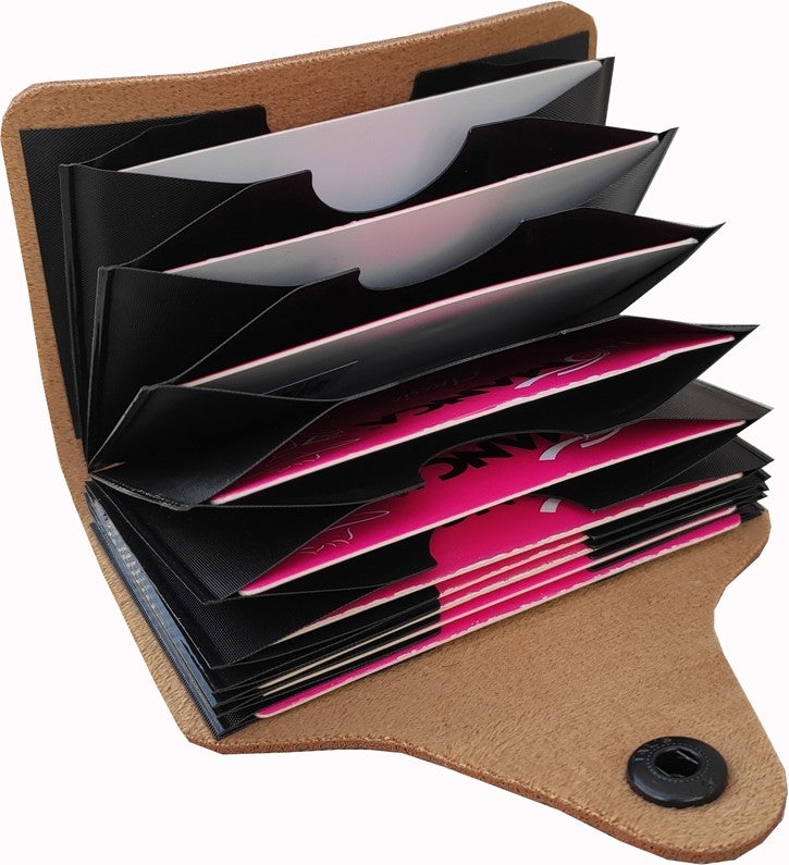 Kemer Dünyası Unisex 10 Compartment New Small Mold Accordion Leather Credit Card Holder Wallet  - Image 1