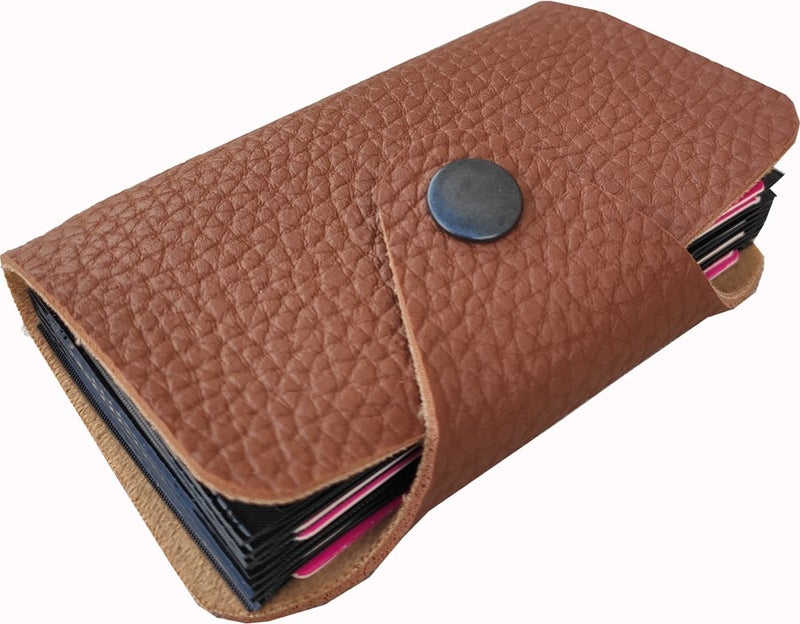 Kemer Dünyası Unisex 10 Compartment New Small Mold Accordion Leather Credit Card Holder Wallet  - Image 2