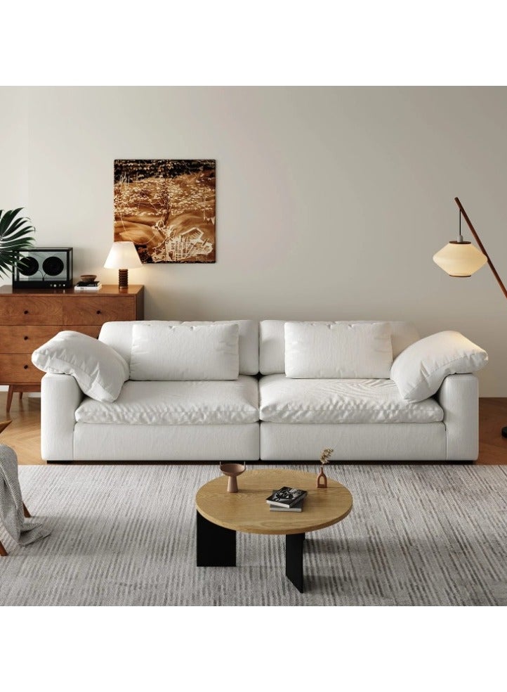 KARNAK أريكة كارناك السحابية 2 مقعد تصميم فاخر أريكة مقسمة لغرفة المعيشة – قماش بوليستر أبيض - Image 2