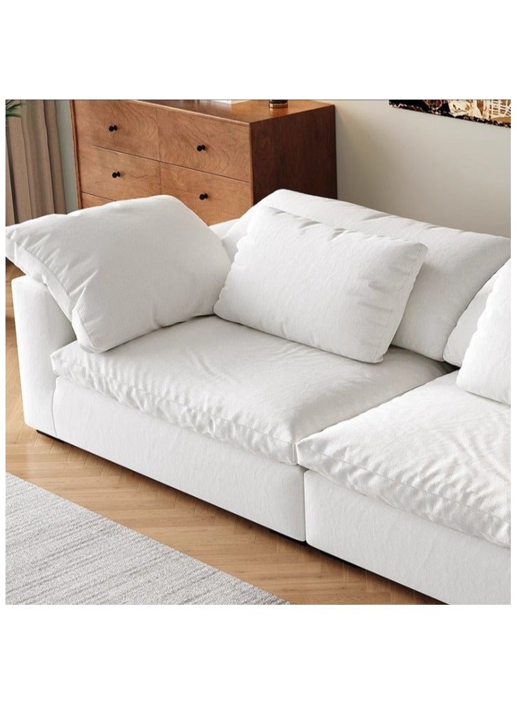 KARNAK أريكة كارناك السحابية 2 مقعد تصميم فاخر أريكة مقسمة لغرفة المعيشة – قماش بوليستر أبيض - Image 3