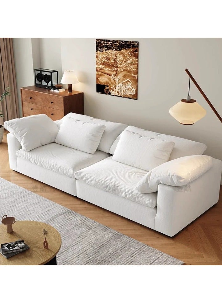 KARNAK أريكة كارناك السحابية 2 مقعد تصميم فاخر أريكة مقسمة لغرفة المعيشة – قماش بوليستر أبيض - Image 5