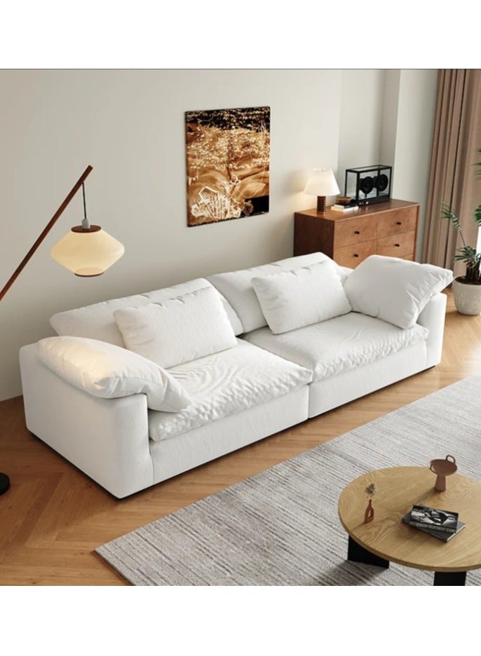 KARNAK أريكة كارناك السحابية 2 مقعد تصميم فاخر أريكة مقسمة لغرفة المعيشة – قماش بوليستر أبيض - Image 4