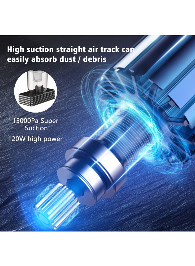 مكنسة كهربائية محمولة للسيارة ، مكنسة كهربائية محمولة لاسلكية قابلة لإعادة الشحن بالبطارية ، مكنسة كهربائية لاسلكية قابلة لإعادة الشحن بزاوية 3 زوايا قابلة لإعادة الشحن مثبتة على السيارة - Image 5