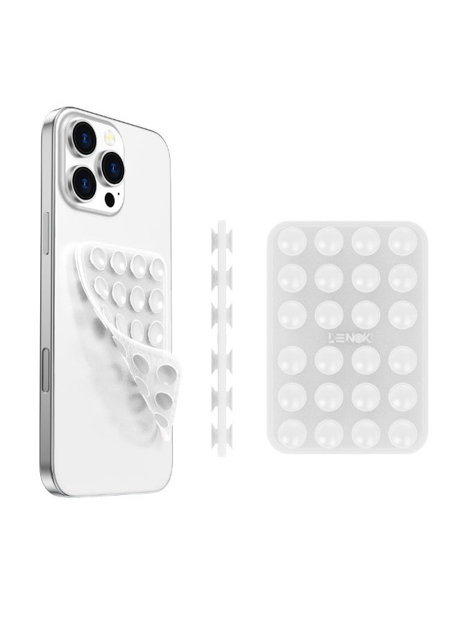 LENOK Silicone Double-Sided Suction Phone Case Detachable Mount - Hands-Free, Strong Grip Holder for Selfies & Videos - Durable, Easy to Use - iPhone & Android (Transparent) - Image 1