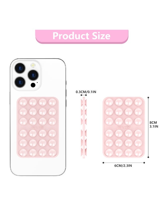 LENOK Silicone Double-Sided Suction Phone Case Detachable Mount - Hands-Free, Strong Grip Holder for Selfies & Videos - Durable, Easy to Use - iPhone & Android (Transparent) - Image 4