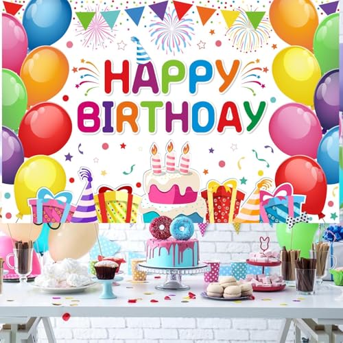 DARSHANAM WORLD Birthday Decoration Backdrop Cloth Curtain (Pack of 1, Size: 5x8 Feet) Background Enhancer Poster,Happy Birthday Sign Theme-(Polyester) (Multicolor) - Image 5