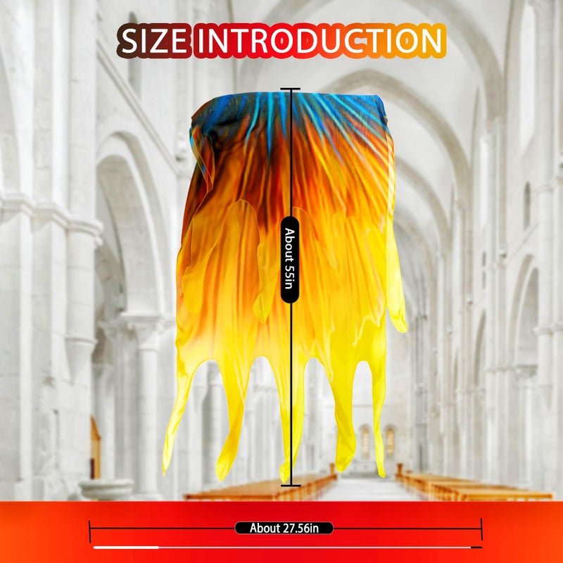Baisdan 55'' Double Layered Worship Flags for Dance Church, Praise Dance Flags for Worship, Praise Flag with Flexible Rod and Storage Bag, Set of 2, Yellow-Orange-Blue - Image 3