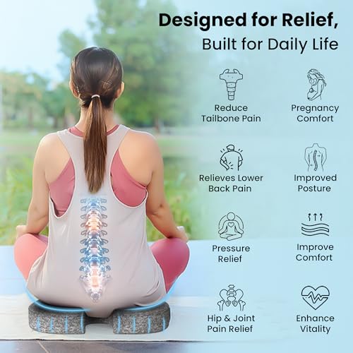 CareFoam Orthopedic Memory Foam Coccyx Seat Cushion for Tailbone Pain Relief | Sciatica & Back Support Pillow for Office Chair, Car Seat & Wheelchair | U-Shape Ergonomic Design, Breathable Cover - Image 2