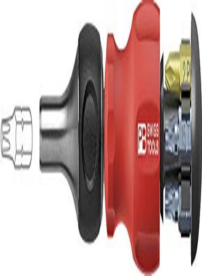 PB Swiss Tools PB-8453 R-30 Insider Stubby Ratchet - Pocket Tool with bit magazine and 6 PrecisionBits C6 - Swiss Made - Image 3