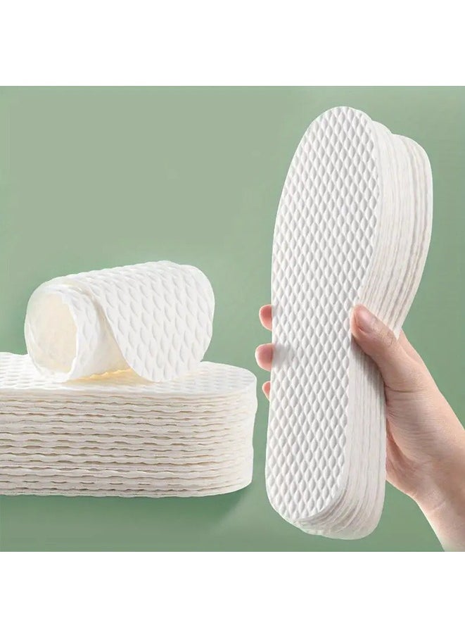 Generic 10pairs Disposable Insoles, Natural Wood Pulp Insoles, Thin, Breathable, Sweat-absorbent, Soft And Comfortable Insoles For Men And Women  - Image 2