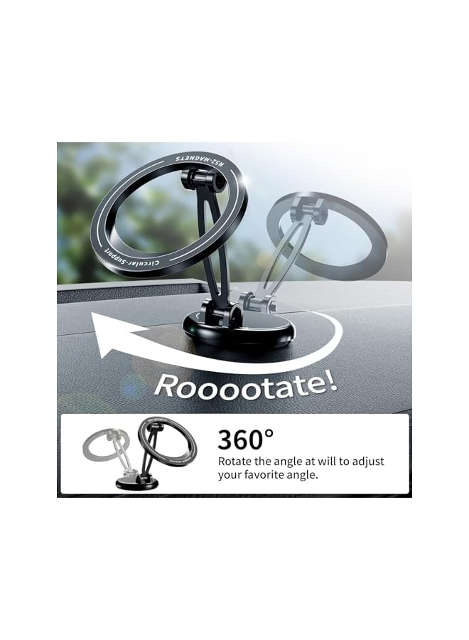S-TOP Magnetic Car Phone Holder, Strong 360° Adjustable Mount for Dashboard, compatible with iPhone 16 15 14 13 12 Series and all Samsung Smartphones - Image 4