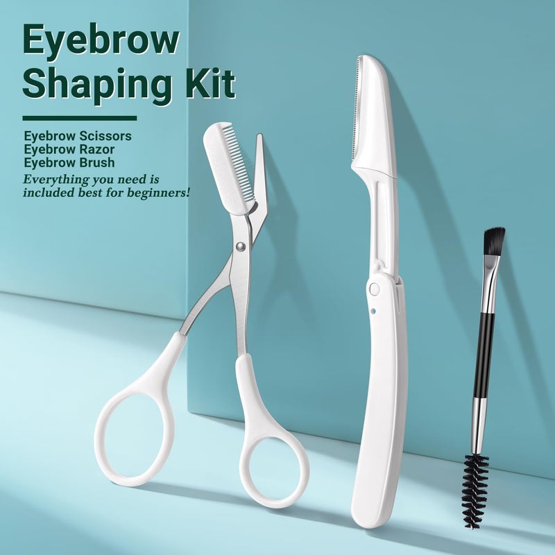 TsMADDTs Tweezers for Women, 8 in 1 Eyebrow Kit with Tweezers, Trimmer, Scissor, Razor, Brush with Travel Bag, Eyebrow Shaping Kit - Image 5