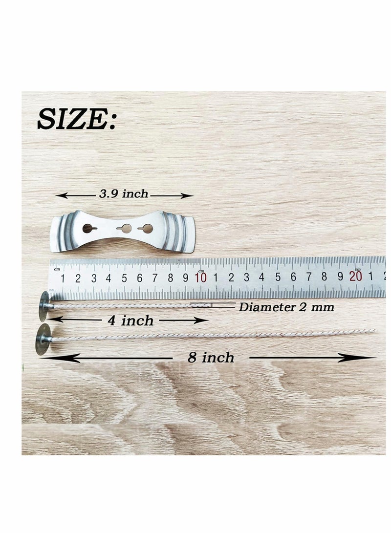 Excefore Candle Making Kit, 20cm and 9cm Long 100 Pcs Organic Soy Pre Waxed Cotton Candle Wick with 1Pc Stainless Wick Holder Sustainer for Candle Making - Image 4