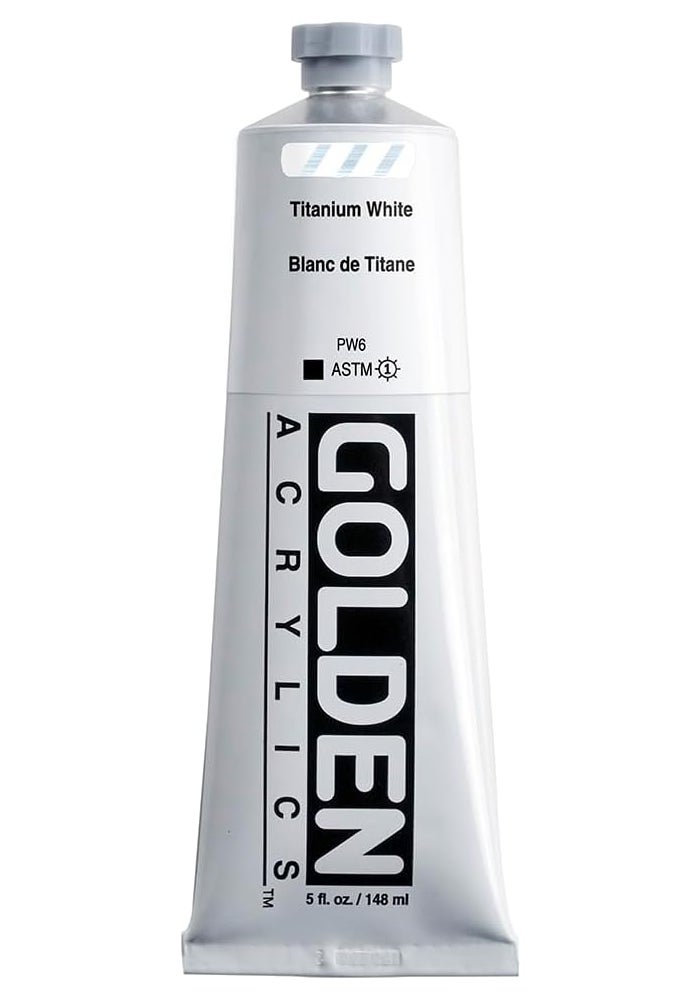 Golden Heavy Body Acrylic Paint, 5 oz, Titanium White - Image 1