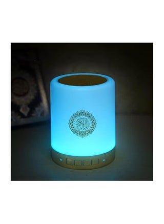 Portable Quran speaker with a white touch-sensitive light, Bluetooth connectivity, app functionality, and remote control. - view 5