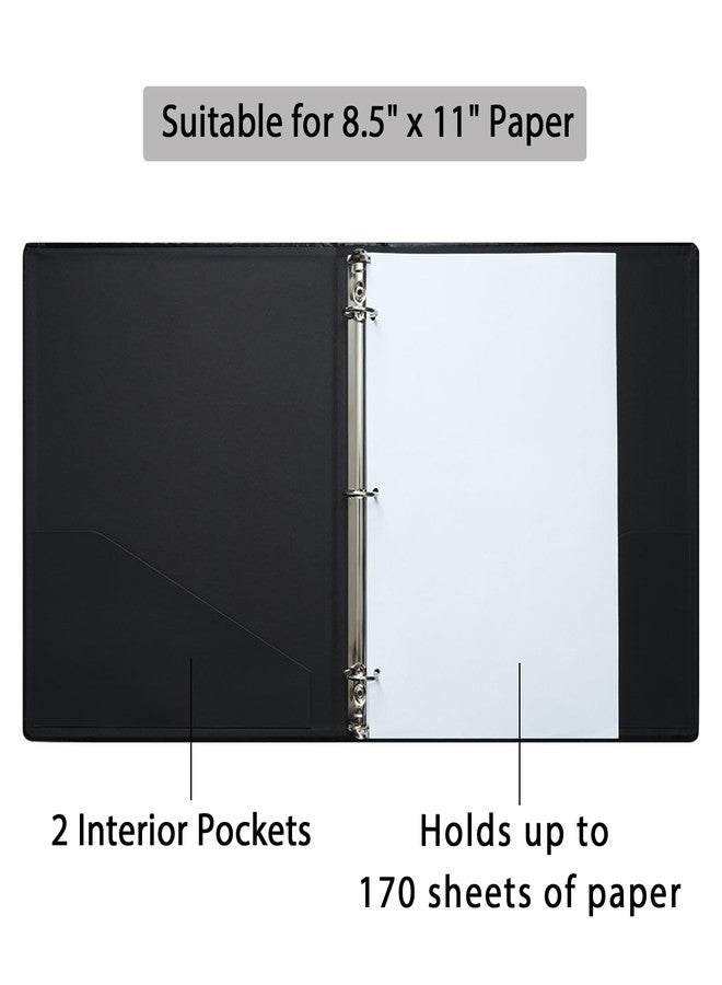 Cherrich 3 Ring Binder 1 Inch for 8.5" x 11" Paper, Planner Binder with Leather Hardcover and 2 Interior Pockets Paper for Organization of School, Business and Home - Image 3