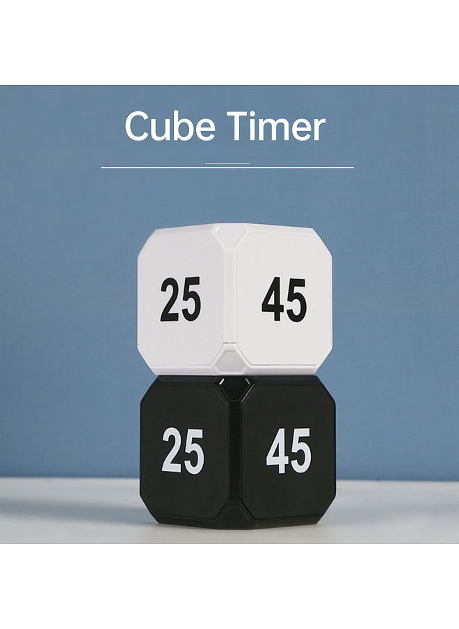 Cube Timer Gravity Sensor Rotating Timer Squre Work Out Custom with LED Screen Vibrate and Sound Alarm Silent Operation  5/15/25/45 Minutes for Kids Kitchen Time Management Tool